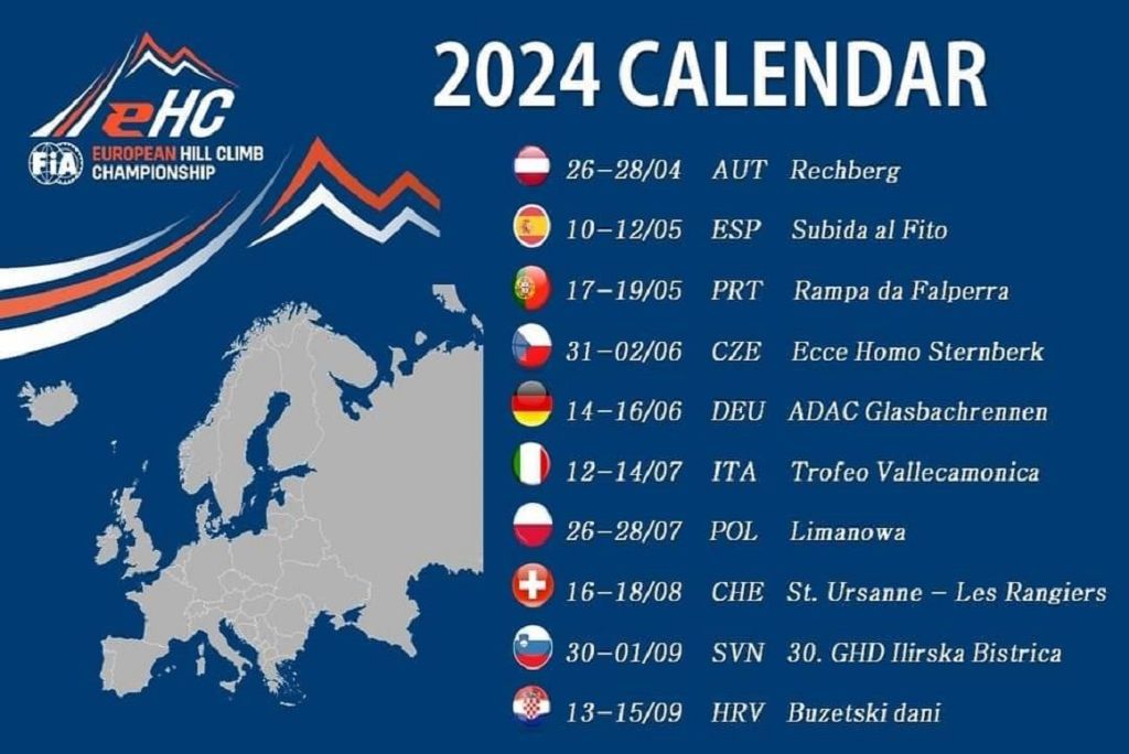 Calendario Campionato Europeo della Montagna 2024 Gaetani Racing
